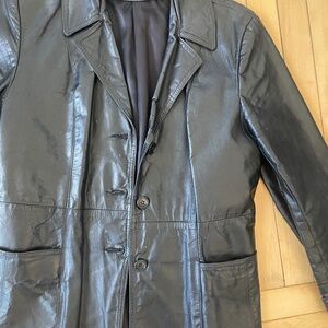 Vintage real leather oversized jacket
